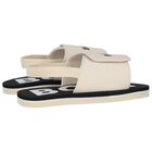 Boys Beige & Black Logo Sandals, 2, hi-res