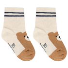 Younger Boys Navy Blue & Ivory Socks ( 3-Pack ), 1, hi-res