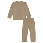 Boys Beige Logo Tracksuit , 1, hi-res
