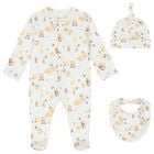 White & Yellow Honey Babygrow Set, 1, hi-res