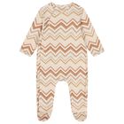 Beige & Brown Zig Zag Babygrow, 5, hi-res