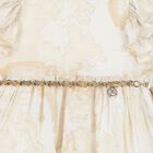 Girls Beige Geo Map Dress, 1, hi-res