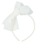 Girls White Bow Headband, 2, hi-res