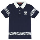 Boys Navy Logo Polo Shirt, 1, hi-res