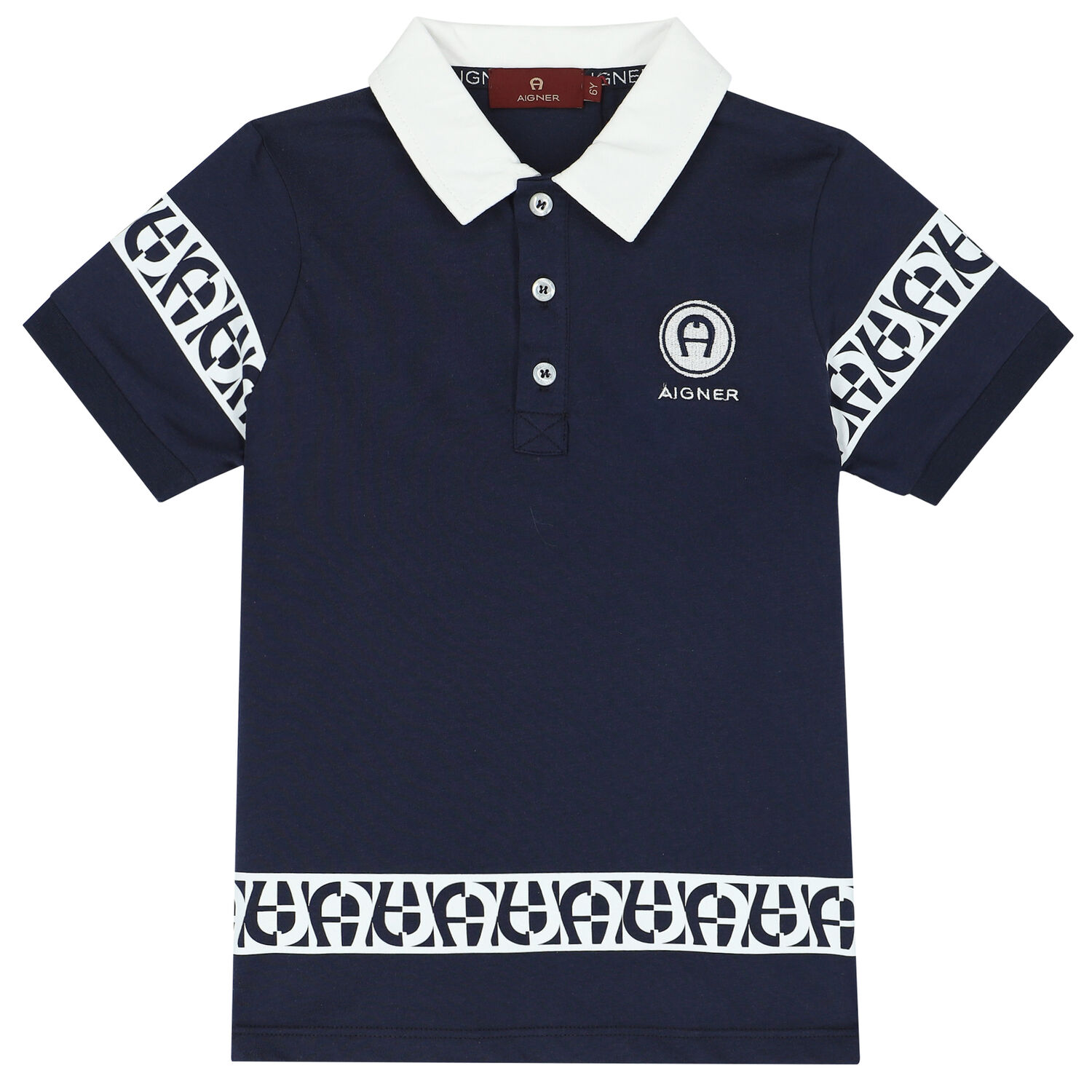 Boys Navy Logo Polo Shirt, 1, hi-res