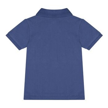 Baby Boys Navy Blue Fishing Polo Bear Polo Shirt