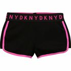 Girls Black & Pink Logo Shorts, 1, hi-res