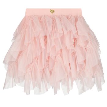 Girls Pink Glitter Ruffle Tulle Skirt