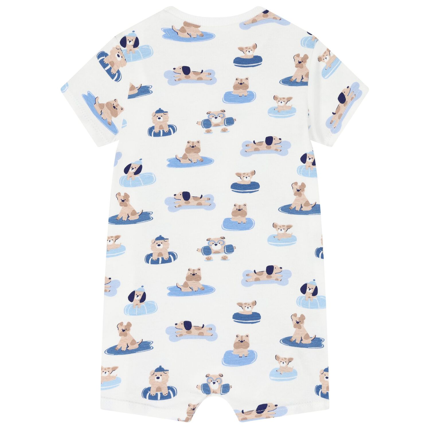 Baby Boys Blue & White Rompers (3 Pack), 2, hi-res image number null