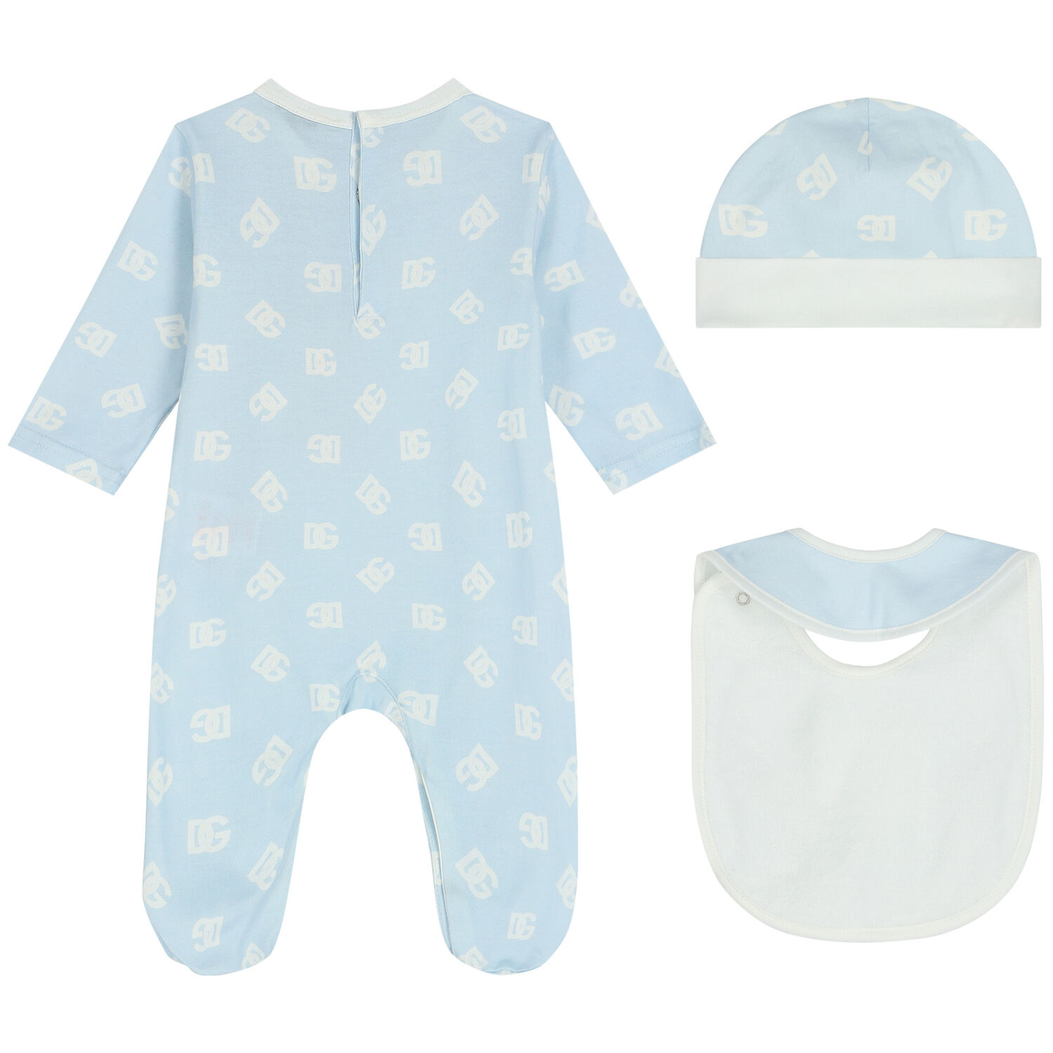 Baby Boys Blue Logo Babygrow Set, 1, hi-res
