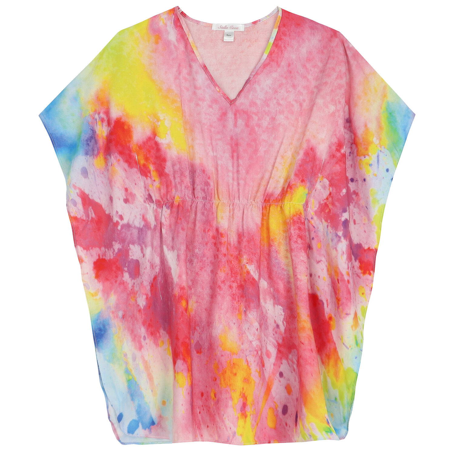 Girls Pink, Yellow & Red Kaftan, 1, hi-res