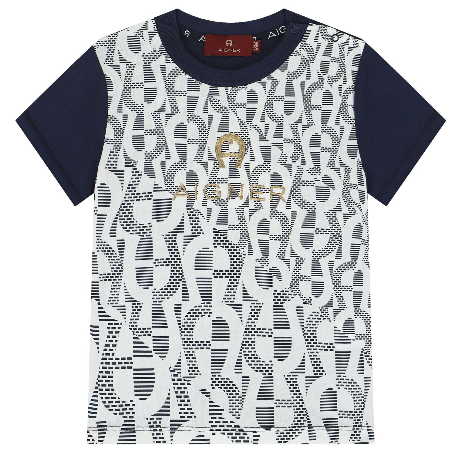 Younger Boys Navy Logo T-Shirt, 2, hi-res