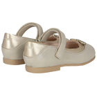 Younger Girls Gold Diamante Bow Shoes, 1, hi-res