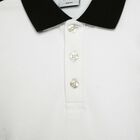 Boys White & Blue Logo Polo Shirt, 1, hi-res