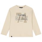 Boys Beige Printed Long Sleeve Top, 1, hi-res