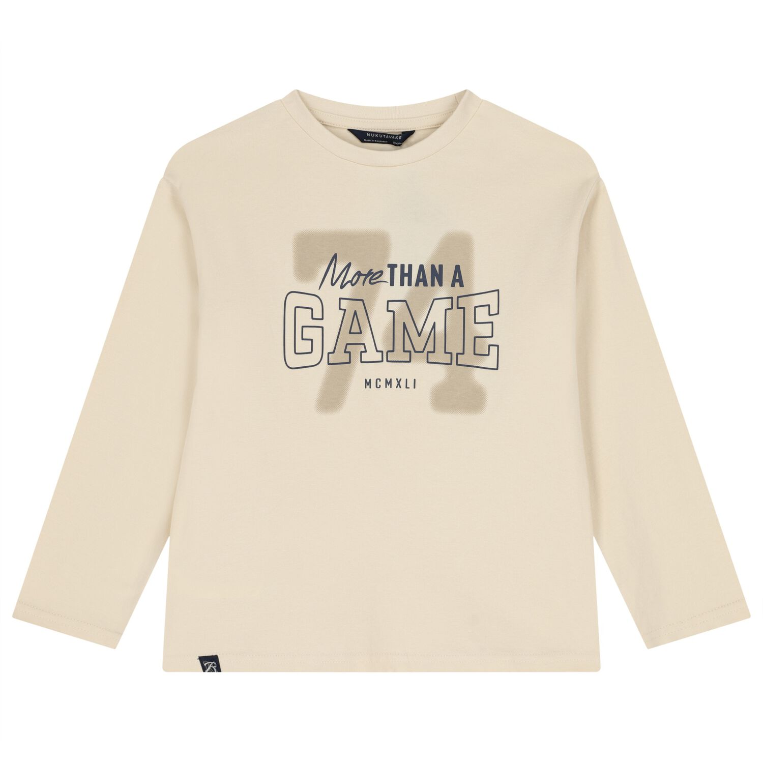 Boys Beige Printed Long Sleeve Top, 1, hi-res