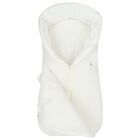 Baby Girls White Satin Bow Nest, 1, hi-res