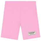 Girls Pink Logo Softskin Cycling Shorts , 1, hi-res