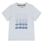 Younger Boys Blue Logo T-Shirt, 2, hi-res