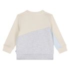 Younger Boys Beige, Grey & Blue Logo Sweatshirt, 1, hi-res