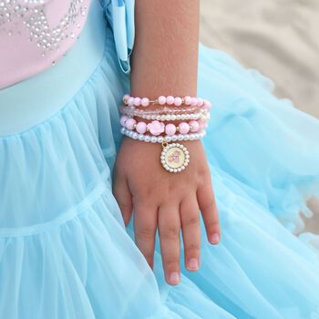 Girls Silver & Pink Bracelets ( 5-Pack )