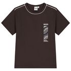 Boys Brown Logo T-Shirt, 1, hi-res