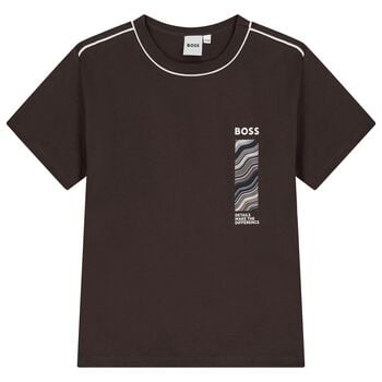 Boys Brown Logo T-Shirt