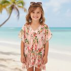 Girls Pink Pleated Kaftan, 1, hi-res