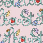 Girls Pink Logo Flowers Swimsuit, 1, hi-res