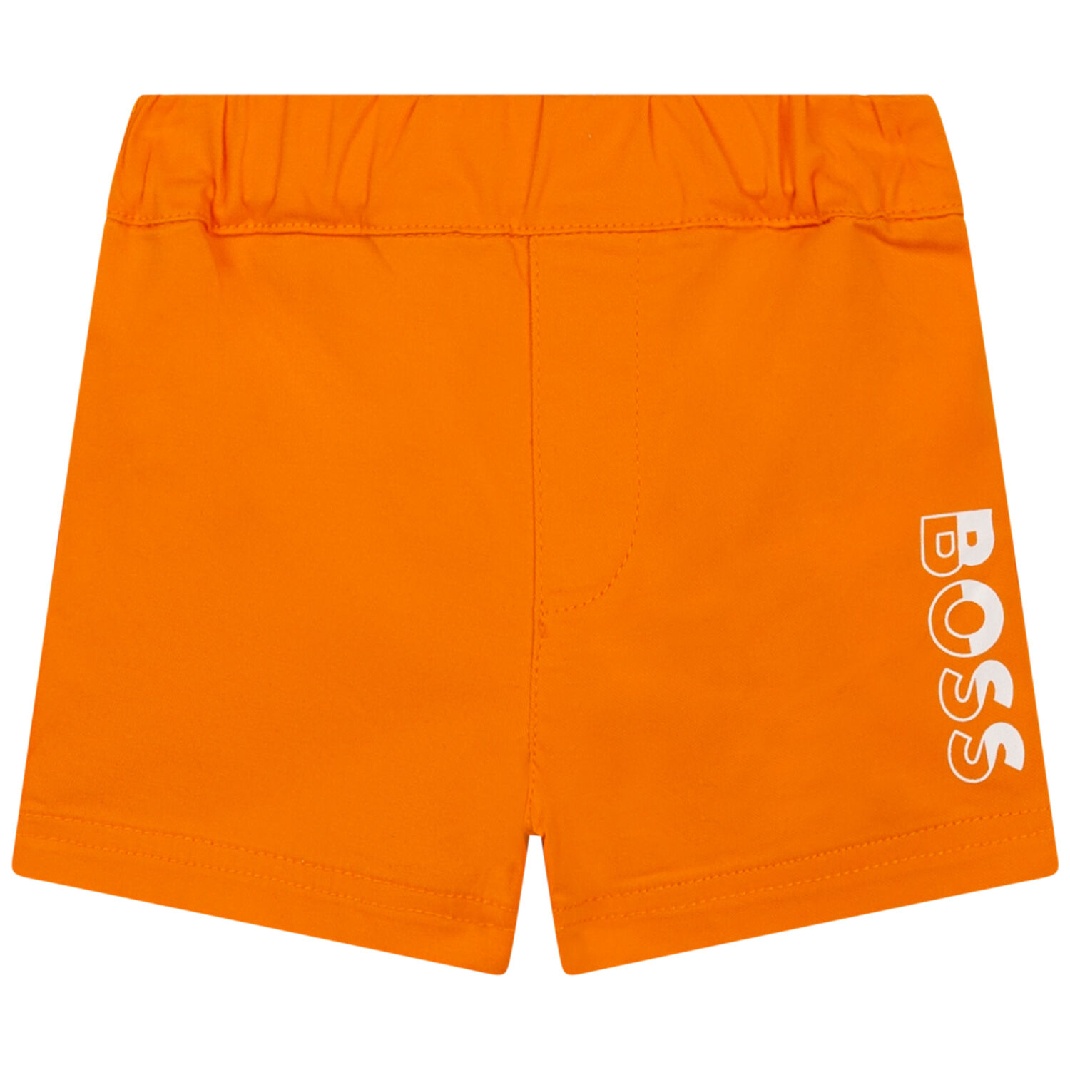 Baby Boys White & Orange Logo Shorts Set, 1, hi-res