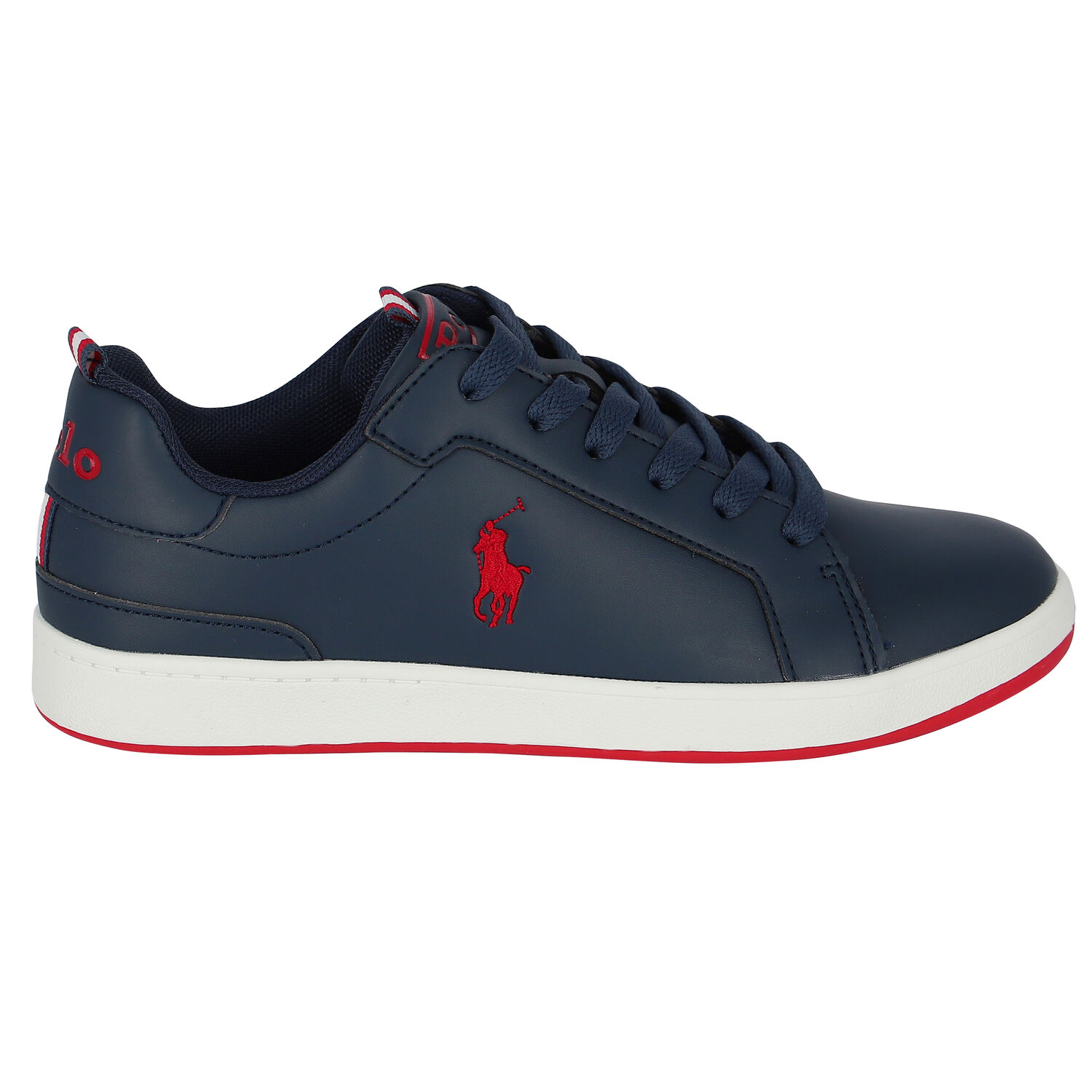 Boys Navy Logo Trainers, 1, hi-res