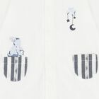 Baby Boys Ivory & Navy Blue Logo Babygrow, 1, hi-res