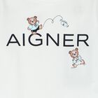 Baby Boys White Logo Babygrow, 1, hi-res