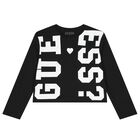 Girls Black Logo Long Sleeve Top, 3, hi-res