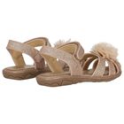 Younger Girls Rose Gold Flower Sandals, 1, hi-res
