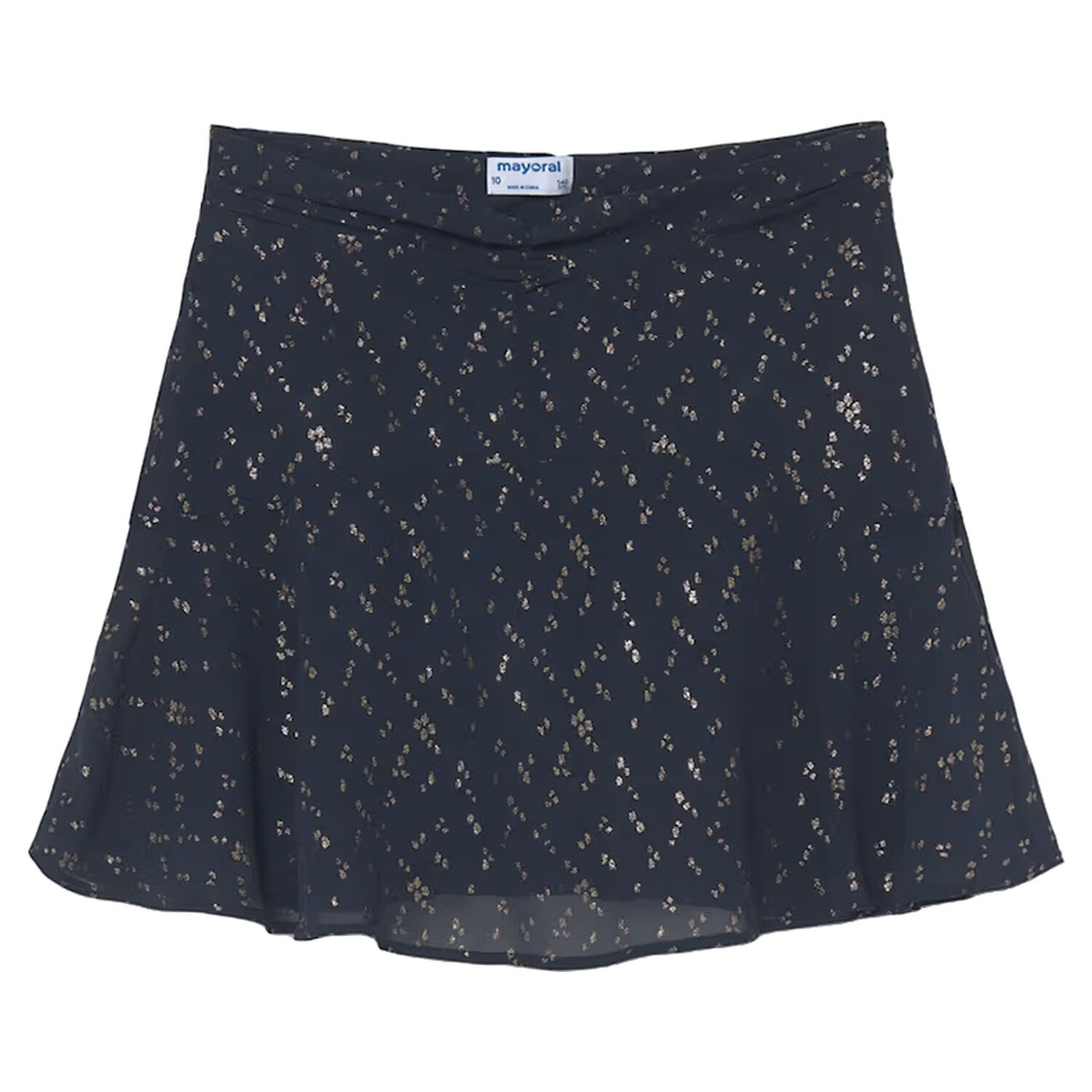 Girls Navy Blue Chiffon Skirt, 1, hi-res