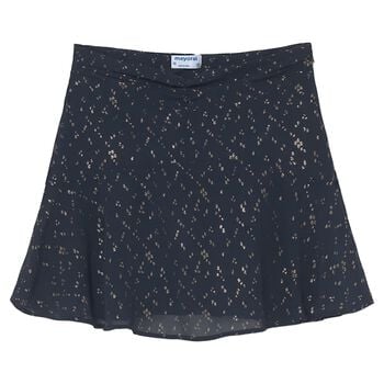 Girls Navy Blue Chiffon Skirt