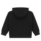 Girls Black Logo Sequin Hooded Top, 1, hi-res