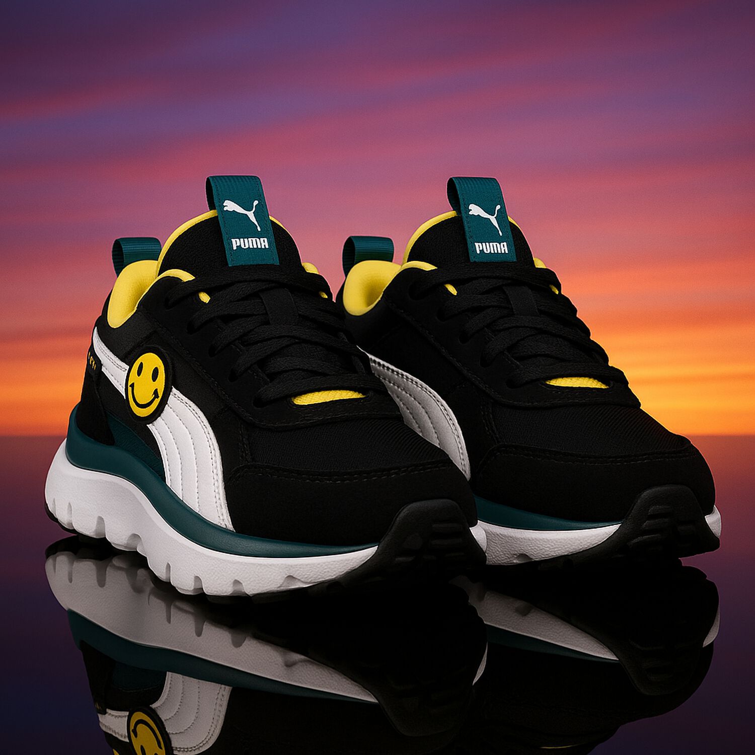 Black & Yellow WR Flex Trainers, 1, hi-res