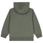 Green Logo Hooded Zip Up Top, 2, hi-res