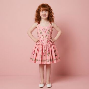 Girls Pink Floral Dress