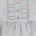 Girls Grey Jacquard Tiered Dress, 1, hi-res