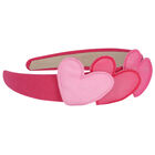 Girls Pink Hearts Headband, 1, hi-res