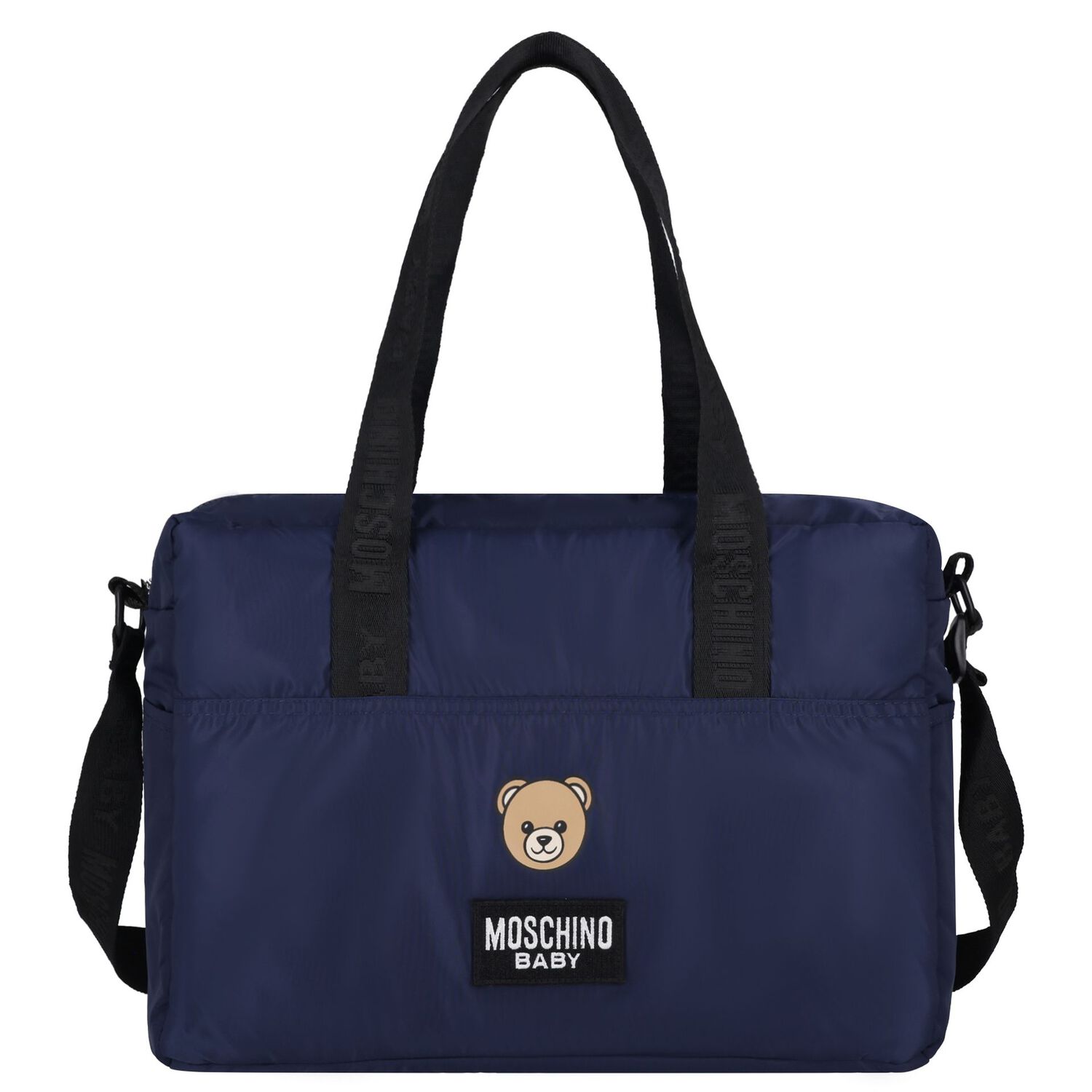 Navy Blue Teddy Bear Baby Changing Bag, 1, hi-res