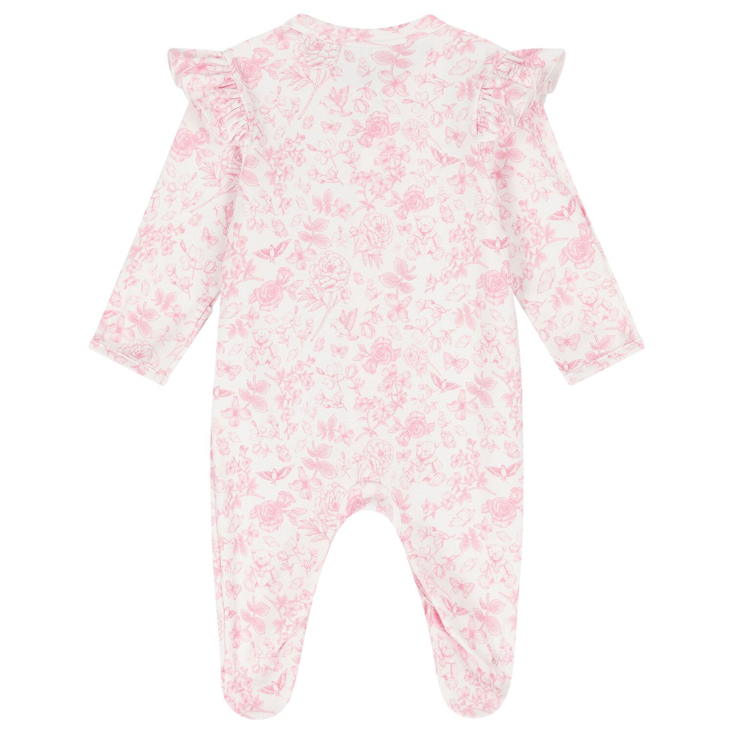 Baby Girls White & Pink Floral Babygrow Gift Set, 1, hi-res