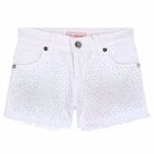 Girls White Embellished Shorts, 1, hi-res