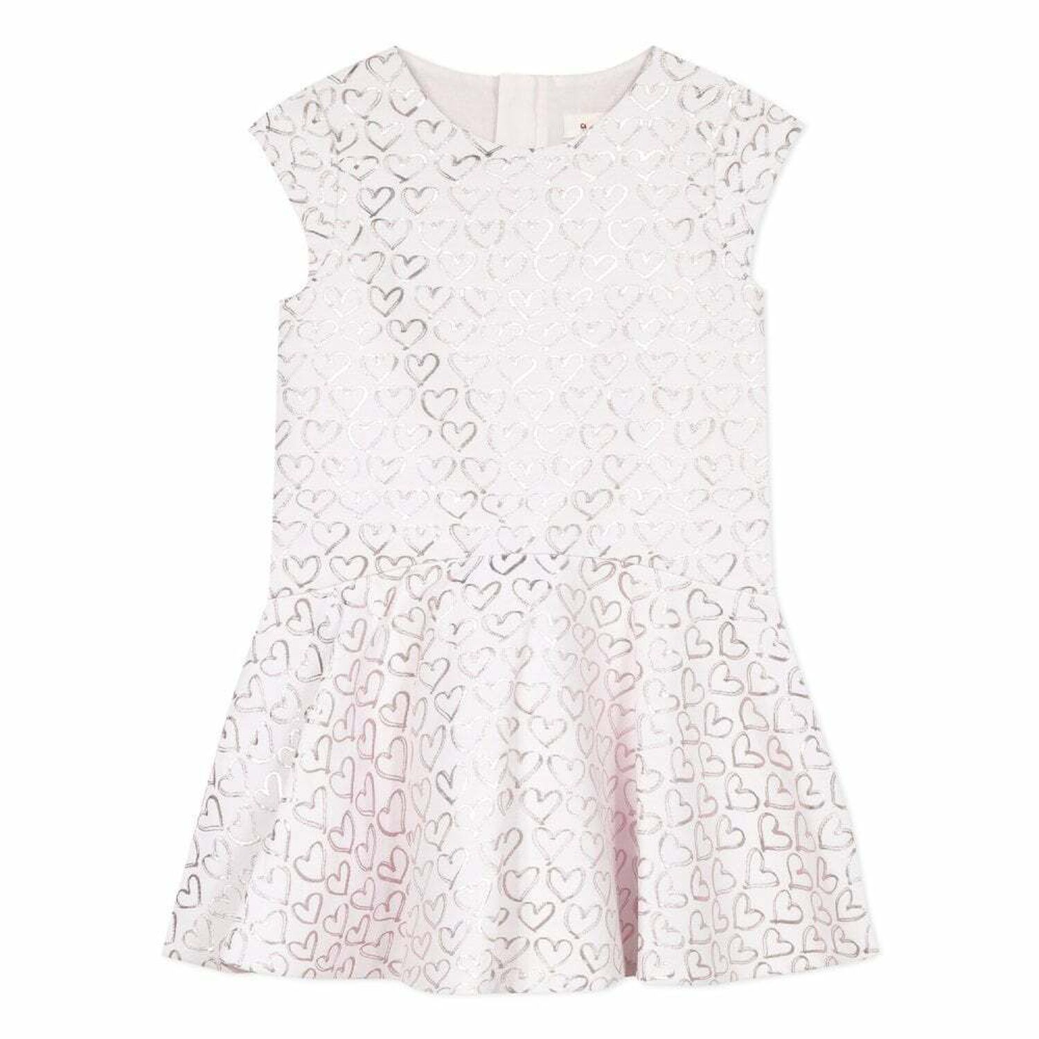 Girls Heart Print Dress, 1, hi-res