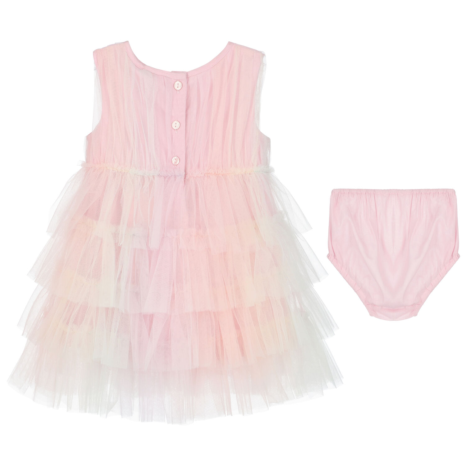 Baby Girls Pink Butterfly Tulle Dress Set, 1, hi-res