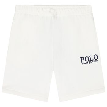 Boys White Jersey Shorts