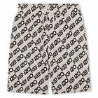 Boys Ivory & Black Logo Shorts, 1, hi-res